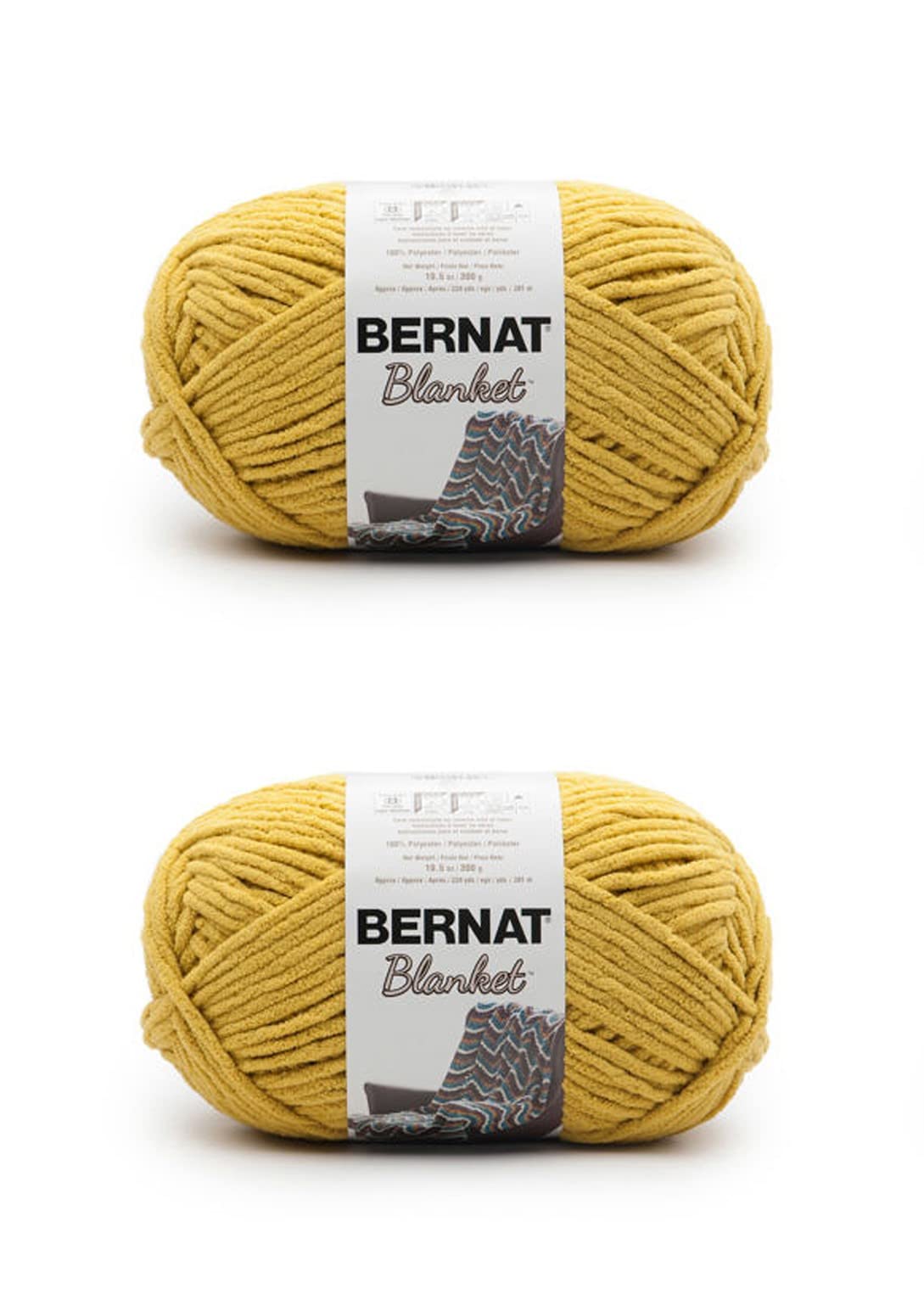 Bernat Blanket Estambre Chenille Súper Voluminoso, Paquete de 2 - Paquete de 2 - Musgo