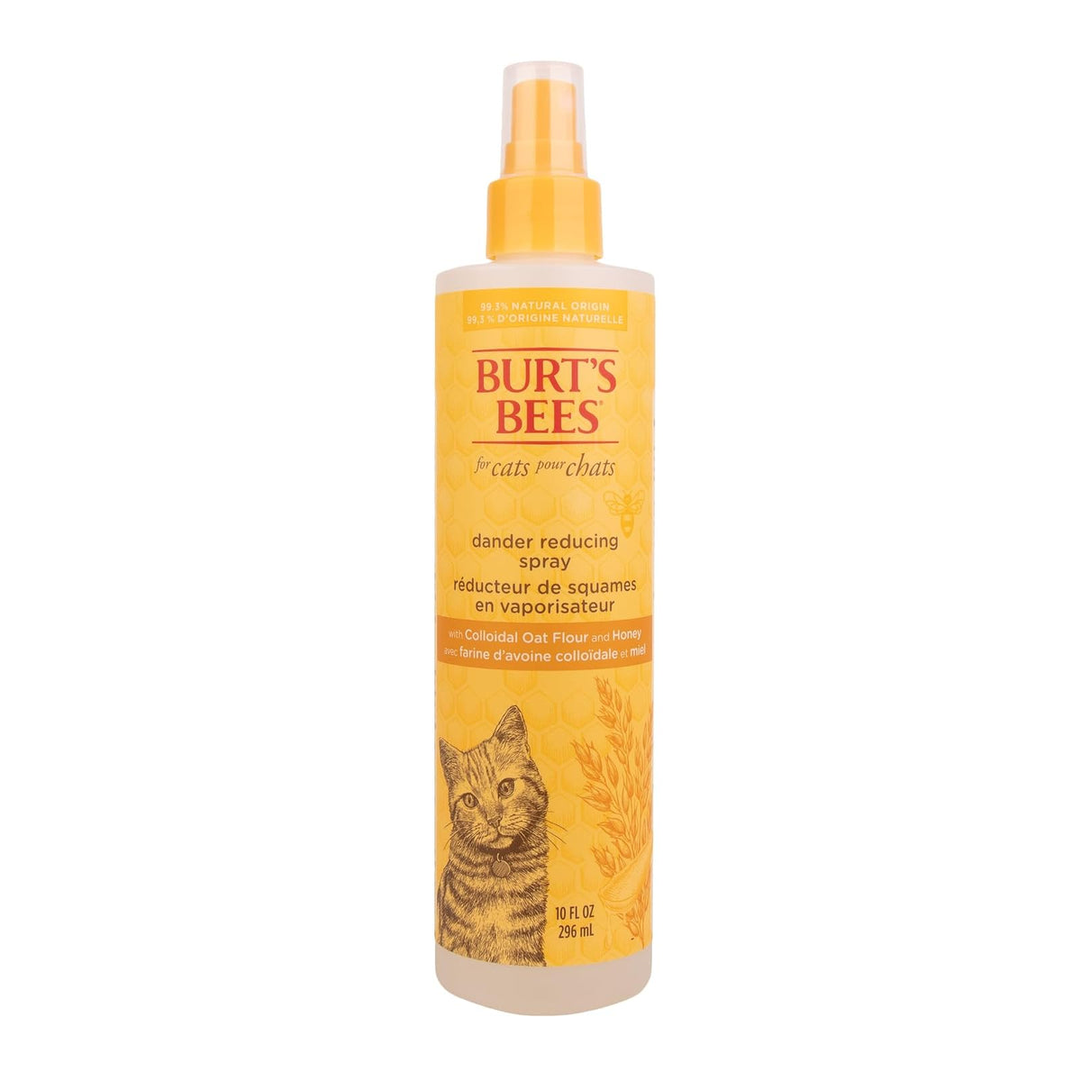 Burt's Bees Spray Reductor de Caspa para Gatos, Fórmula Calmante, 296 ml, Sin Fragancia Fuerte