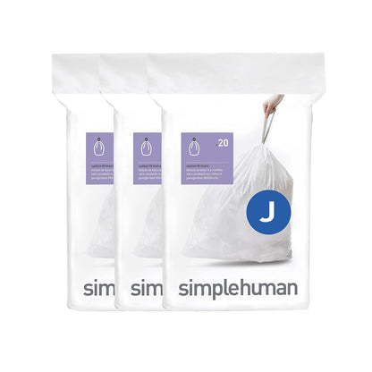 simplehuman Bolsas de Basura a la Medida Paquete de 60 - 60 bolsas - código J