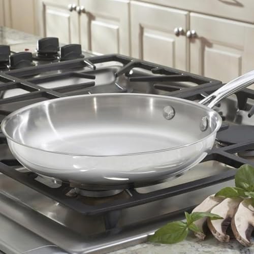 Cuisinart Sartén Abierta Chef's Classic 25 cm Acero Inoxidable | Construcción de acero inoxidable 25 cm con base aluminio para distribución uniforme, Mango fresco, Apto para inducción