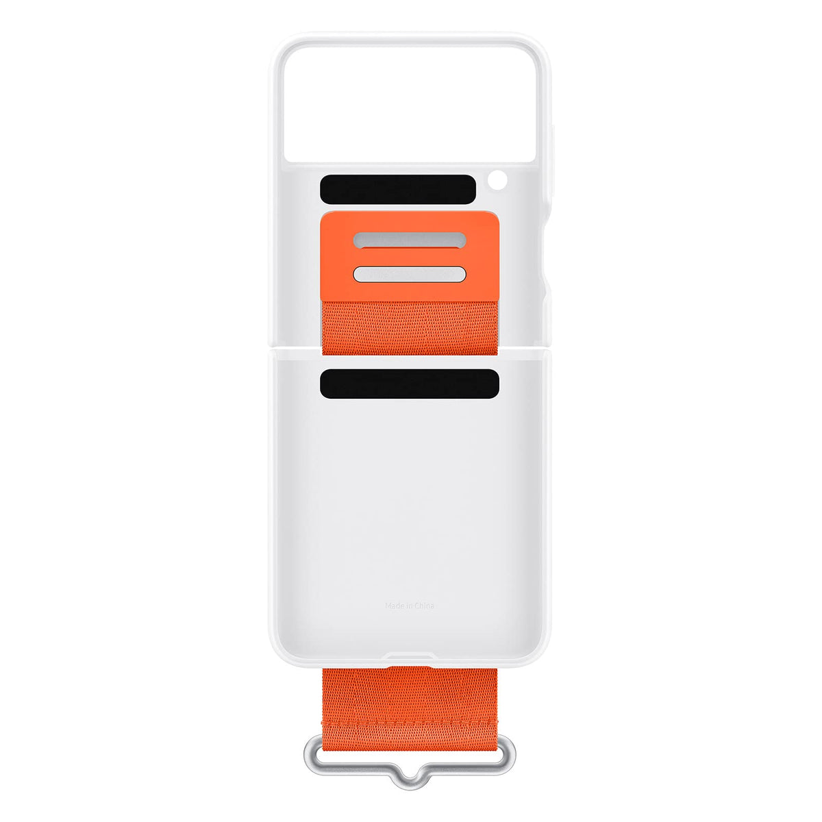 Samsung Galaxy Flip 4 Silicone Cover with Strap White
