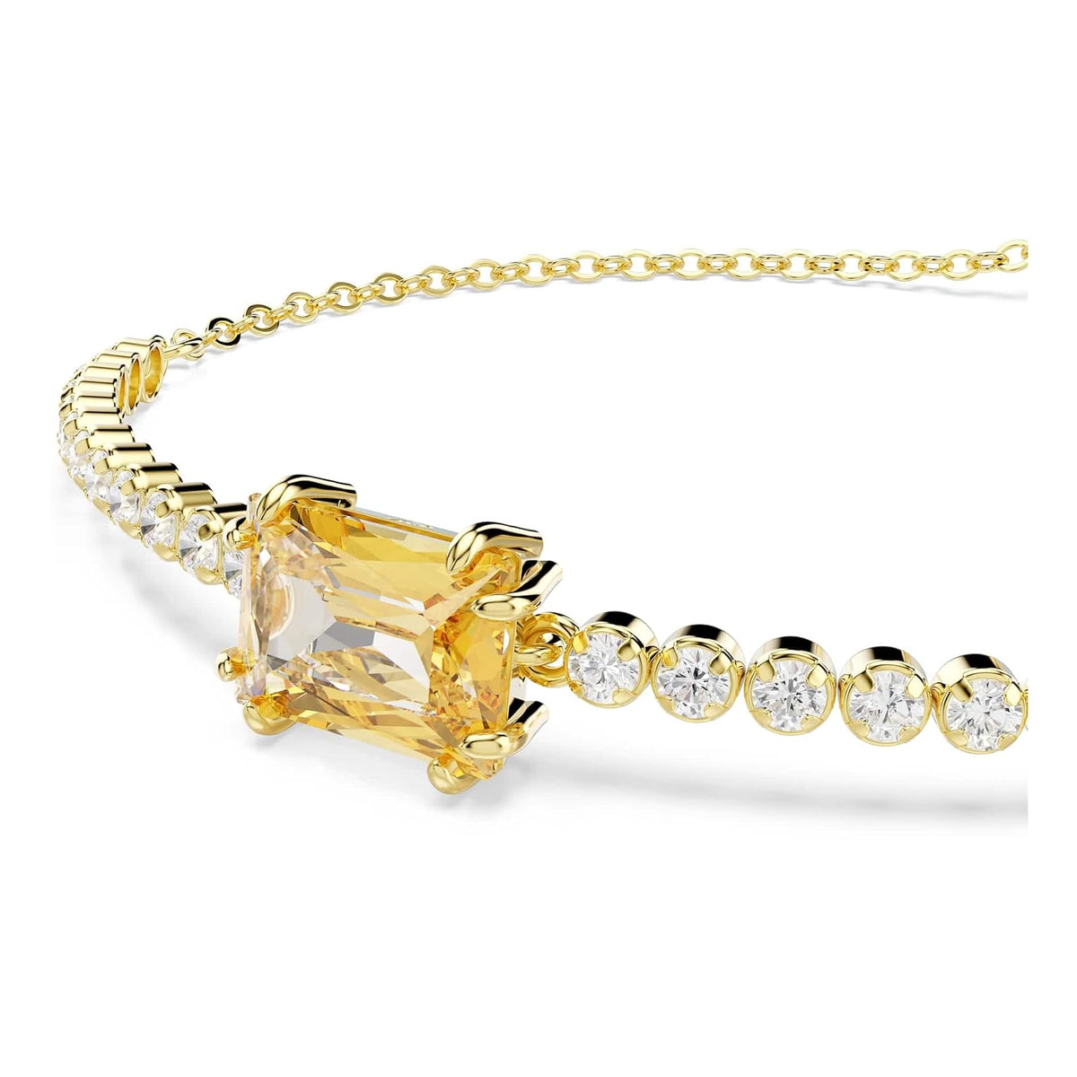 Swarovski Pulsera Tennis Matrix, Tallas mixtas, Caramelo, Baño tono oro