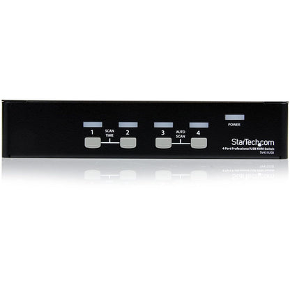 StarTech STH-SV431USB SV431USB Switch KVM de 4 Puertos con USB, 1 Usuario Local, 1U, Negro