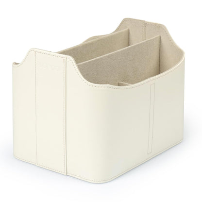 Londo Organizer per Telecomandi, Contenitore con Tasca per Tablet (Bianca)
