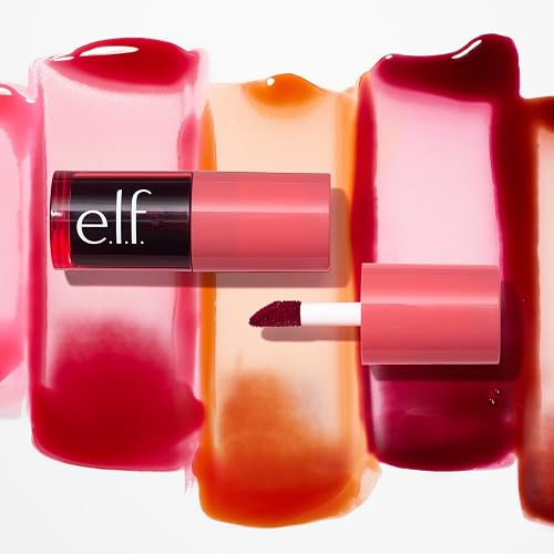 e.l.f. Cosmetics Sheer For It Rubor Líquido Traslúcido Rojo Clásico | Left On Red, Con Acabado Natural y Luminoso, Fórmula Ligera de Larga Duración, Vegano y Libre de Crueldad Animal