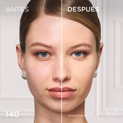 L'Oréal Paris Infallible 24h Freshwear Base de Maquillaje en Polvo de Larga Duración y Alta Cobertura, Tono 140 Golden Beige, 9g