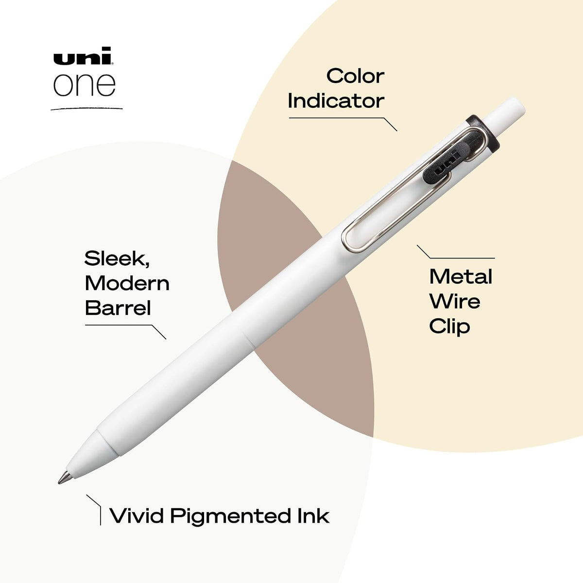 Uniball One - Bolígrafos de gel retráctiles, micro punta (0,5 mm), tinta negra, paquete de 12