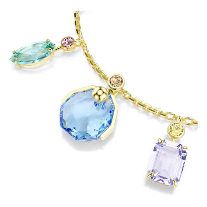 Pulsera Swarovski Gema, Cortes mixtos, Cristales colgantes, multicolor, Oro-tSwarovski Un baño