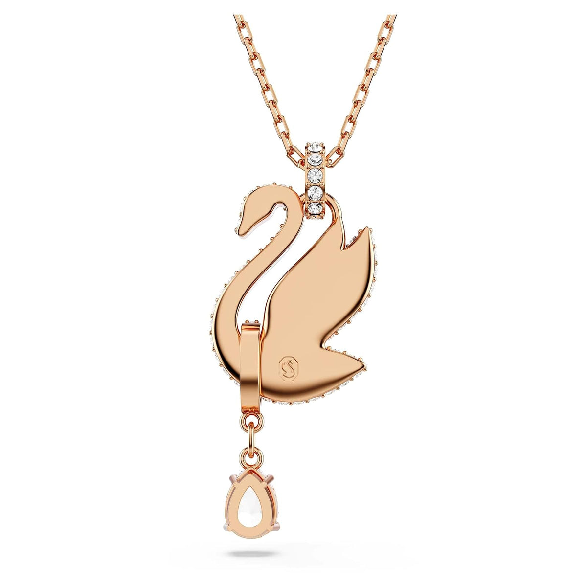 Swarovski Colgante Swarovski Swan, Cisne, Negro, Baño tono oro rosa