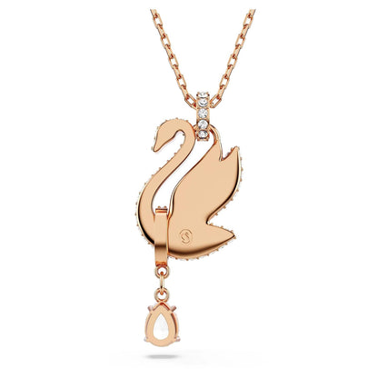 Swarovski Colgante Swarovski Swan, Cisne, Negro, Baño tono oro rosa