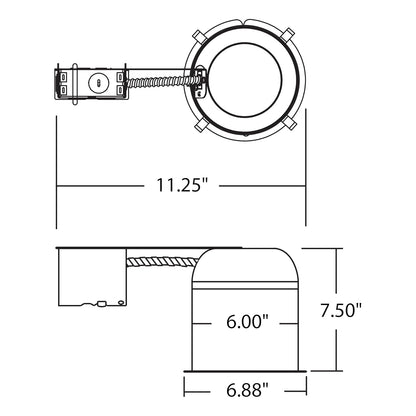 NICOR Lighting 6-Inch IC Rated Line-Voltage Airtight Remodel Housing (17003AR)