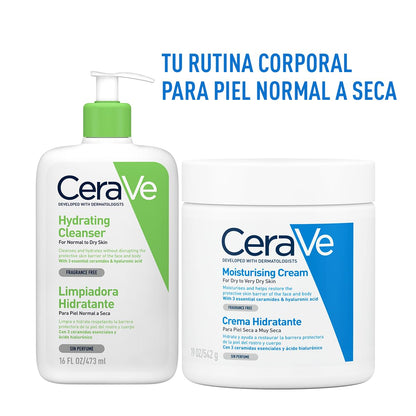 CeraVe rutina corporal piel seca: Limpia + hidrata