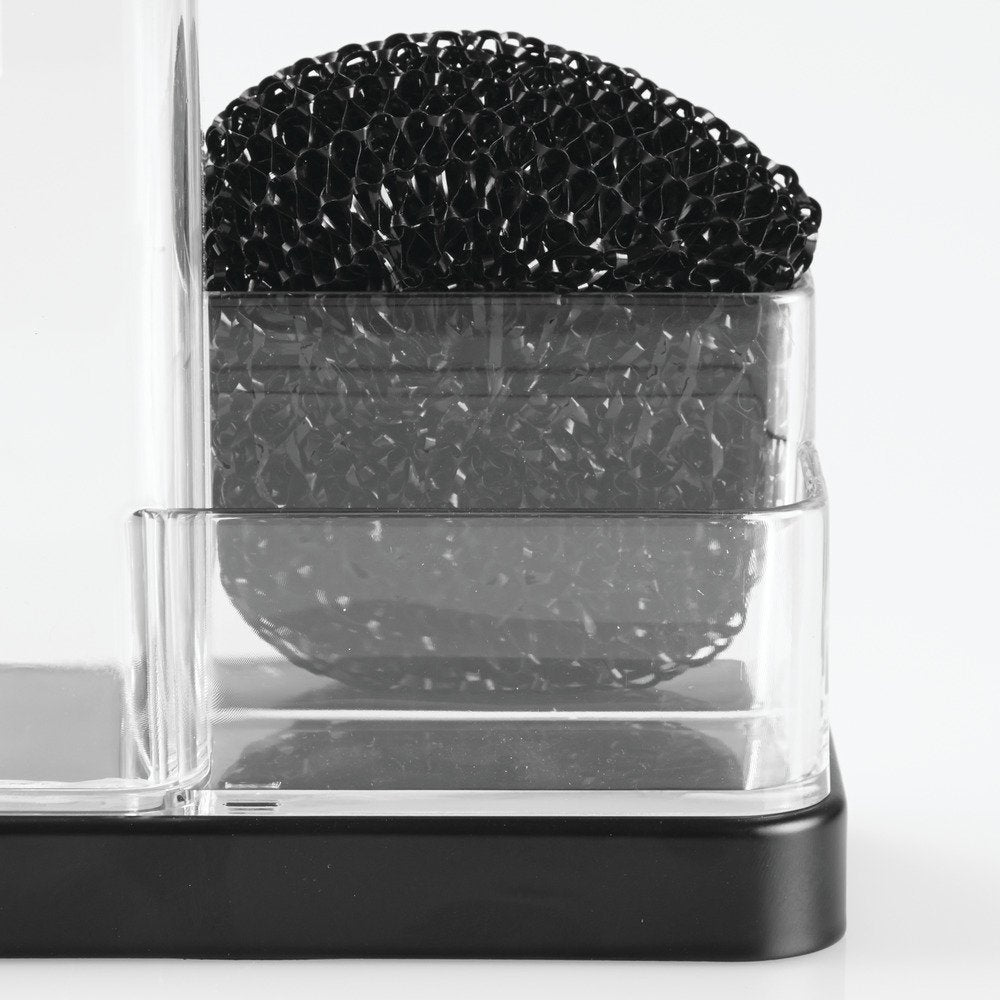 InterDesign Forma Soap and Sponge Caddy, Matte Black/Clear