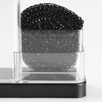 InterDesign Forma Soap and Sponge Caddy, Matte Black/Clear