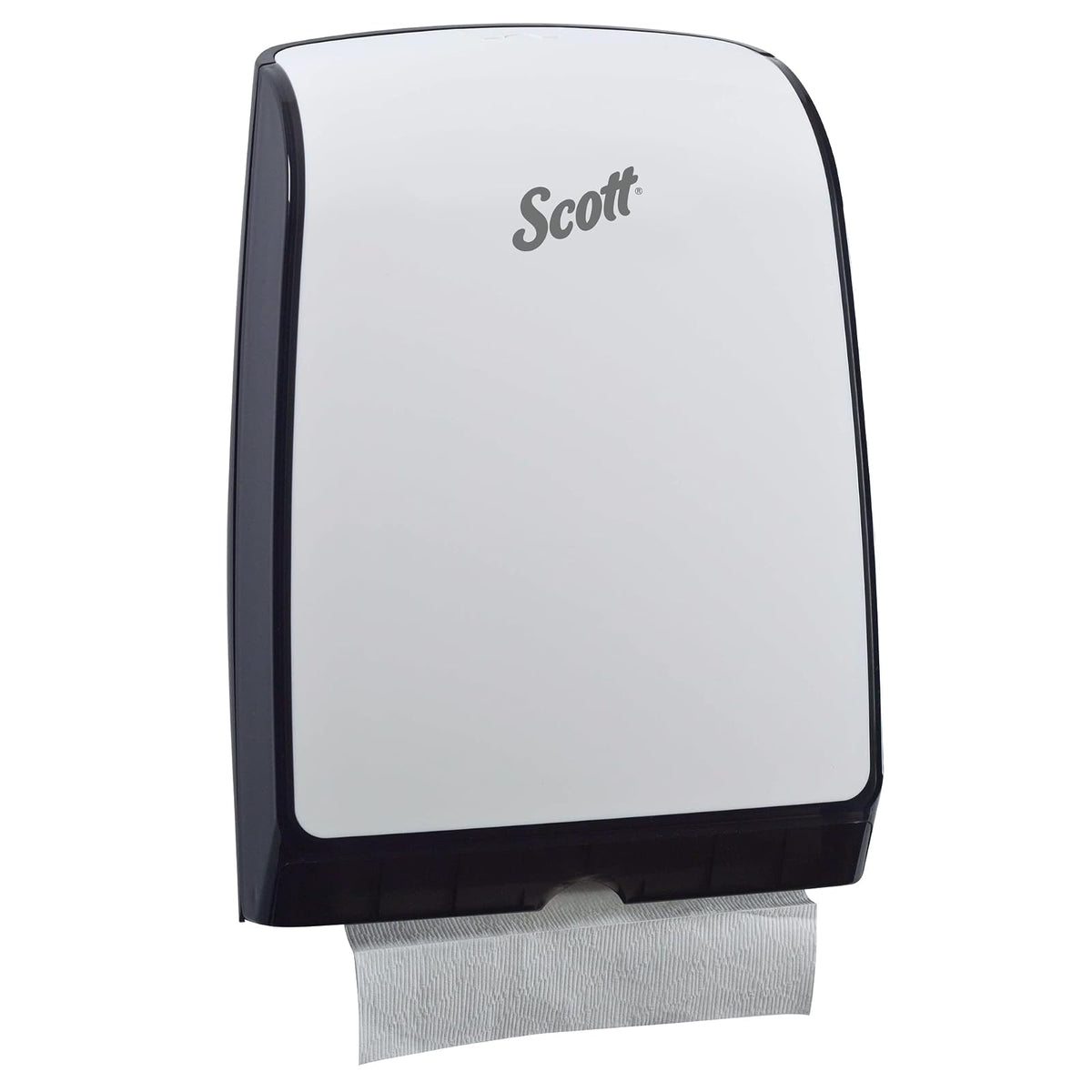 Scott Control MOD Slimfold Dispensador de toallas de papel plegado (34830), 9.8 x 2.8 x 13.7 pulgadas, compacto, dispensador manual uno a la vez, color blanco