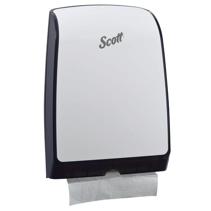 Scott Control MOD Slimfold Dispensador de toallas de papel plegado (34830), 9.8 x 2.8 x 13.7 pulgadas, compacto, dispensador manual uno a la vez, color blanco