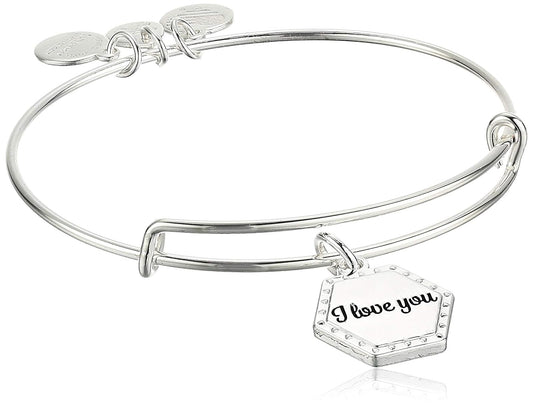 Alex and Ani Because I Love You - Pulsera de Alambre Extensible para Mujer, Abalorios significativos, 2 a 3.5 Pulgadas