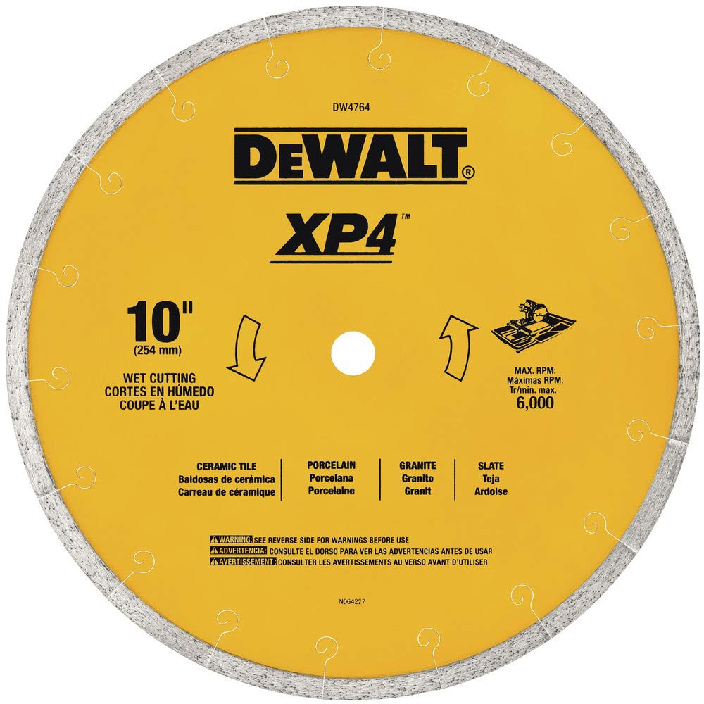 DEWALT DW4764 10-Inch by .060-Inch Premium XP4 Tile Blade Wet