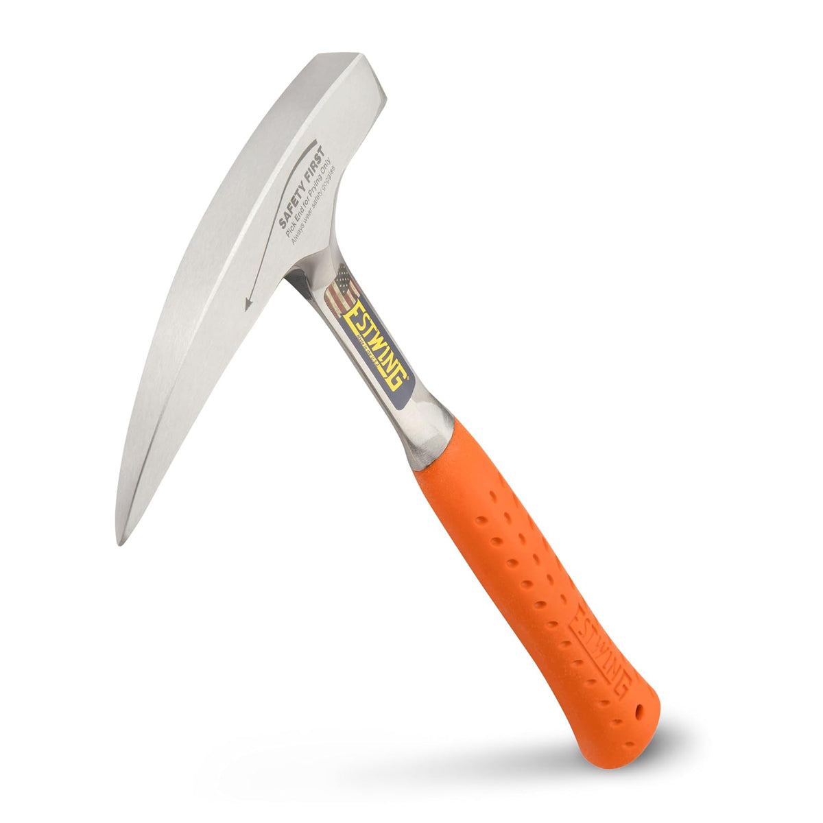 Estwing Rock Pick Martillo Geológico EO-22P | 22 oz, acero forjado de una pieza, mango reductor de golpes, 13 in, punta puntiaguda