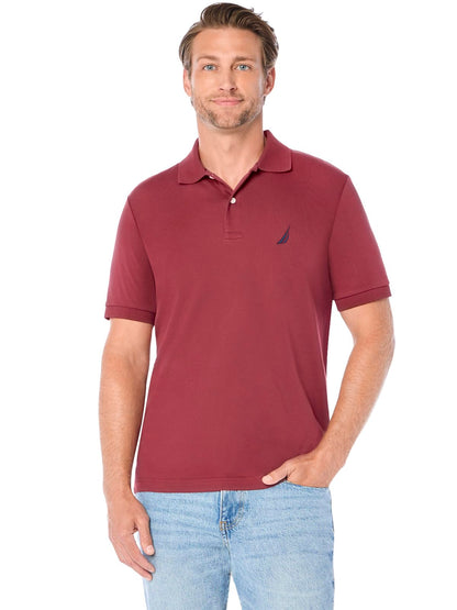 Nautica Polo de piqué de algodón elástico de Manga Corta para Hombre