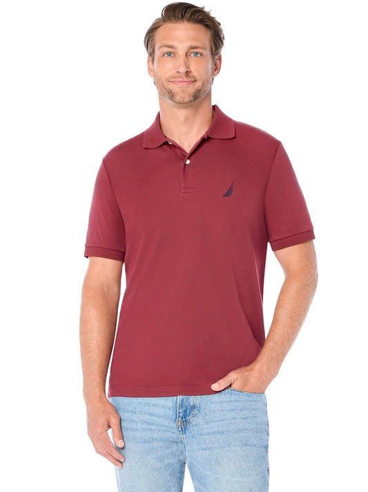 Nautica Polo de piqué de algodón elástico de Manga Corta para Hombre