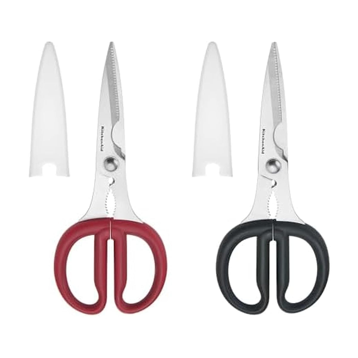 KitchenAid - Tijeras de cocina - Tijeras domésticas - Asas antideslizantes - Tijeras afiladas - Acero inoxidable - Plástico - Gris
