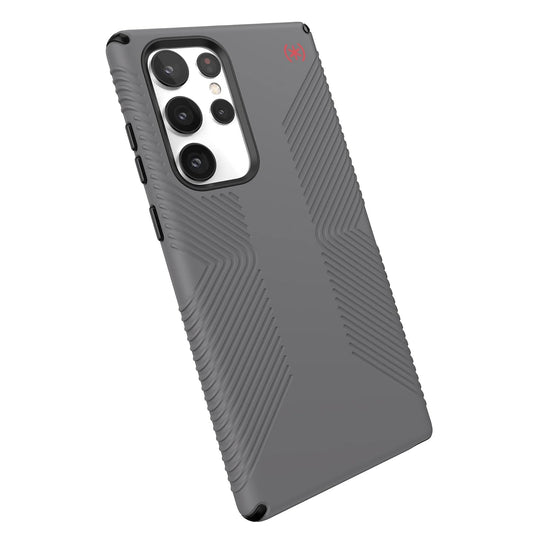 Speck - Funda Negra para Samsung Galaxy S22 Ultra - Protección contra caídas, Agarre Extra, Resistente a los arañazos y absorción de Golpes para Galaxy S22 Ultra - Funda Delgada, Agarre - Gris