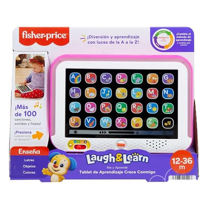 Fisher-Price Ríe y Aprende Juguete para Bebés Tablet De Aprendizaje Crece Conmigo Rosa