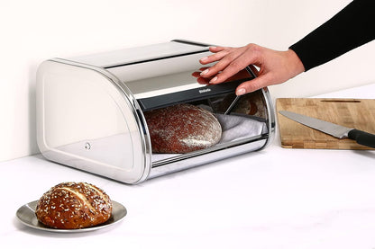 Brabantia 339585 Panera con Tapa Deslizante, Acero Brillante