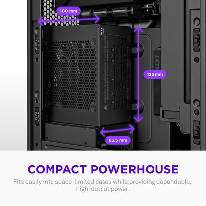 NZXT C850 SFX Gold - Fuente de alimentación SFX ATX 3.1 de 850 W - 80 Plus Gold - Cybenetics Platinum - Totalmente Modular - PCIe 5.1 600W 12V-2x6 - Condensadores japoneses - Negro
