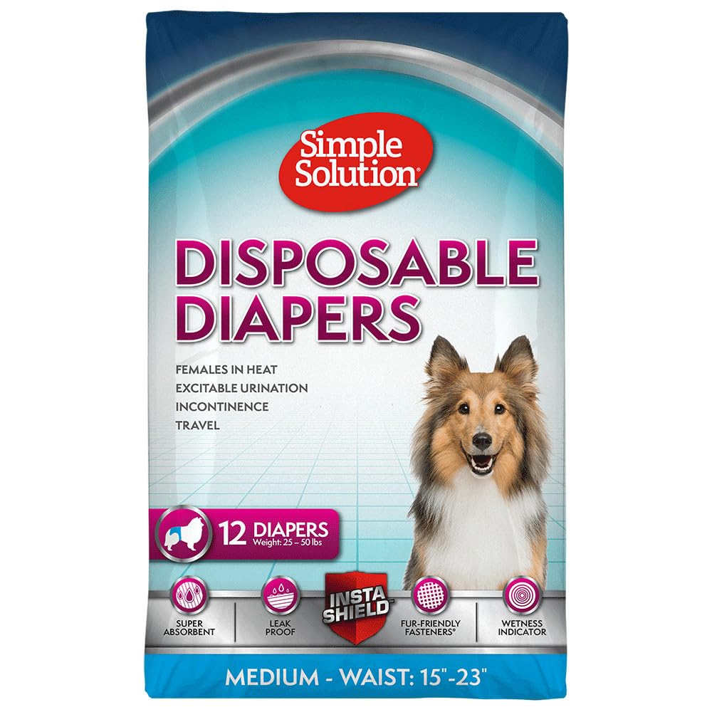 Simple Solution Pañales Desechables para Perro Hembra - Medium - 12 unidades