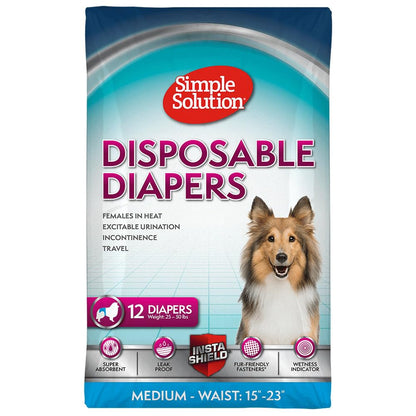 Simple Solution Pañales Desechables para Perro Hembra - Medium - 12 unidades