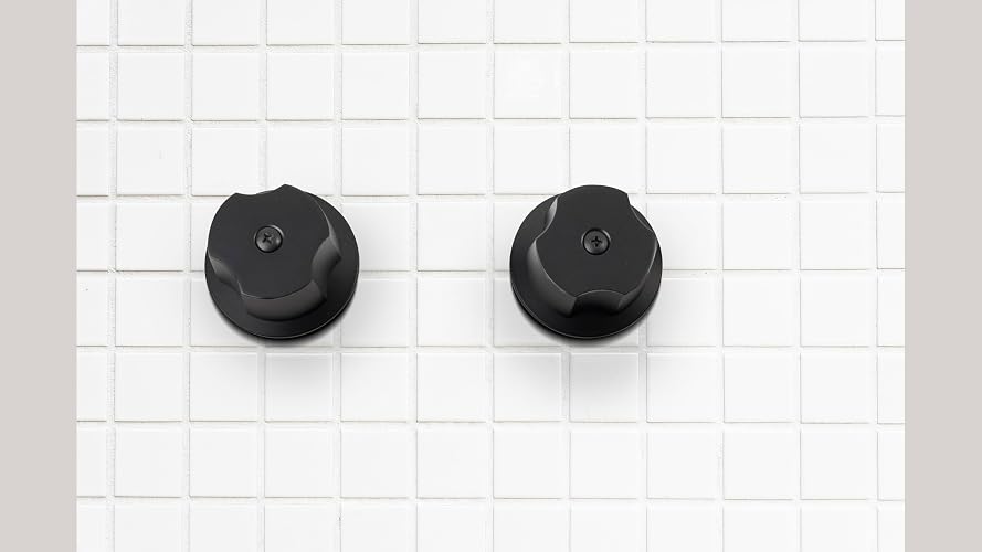 DICA MQN.2 Juego de 2 Manerales Grandes con Chapetón para Regadera, Color Negro Mate