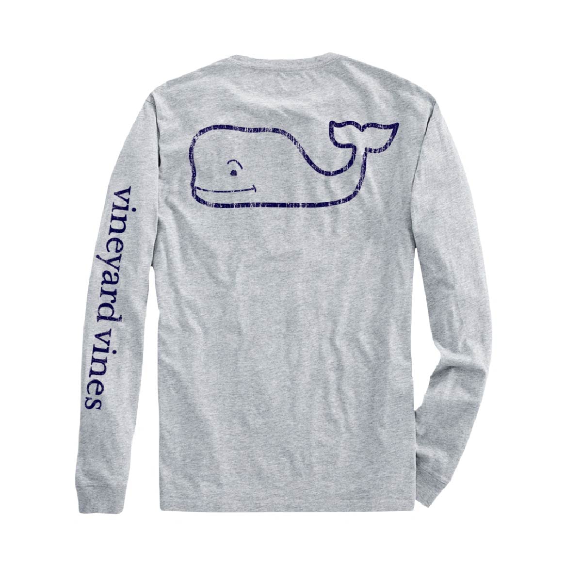 Vineyard Vines Playera Manga Larga con Bolsillo Ballena Niño - M - Gris Caliente