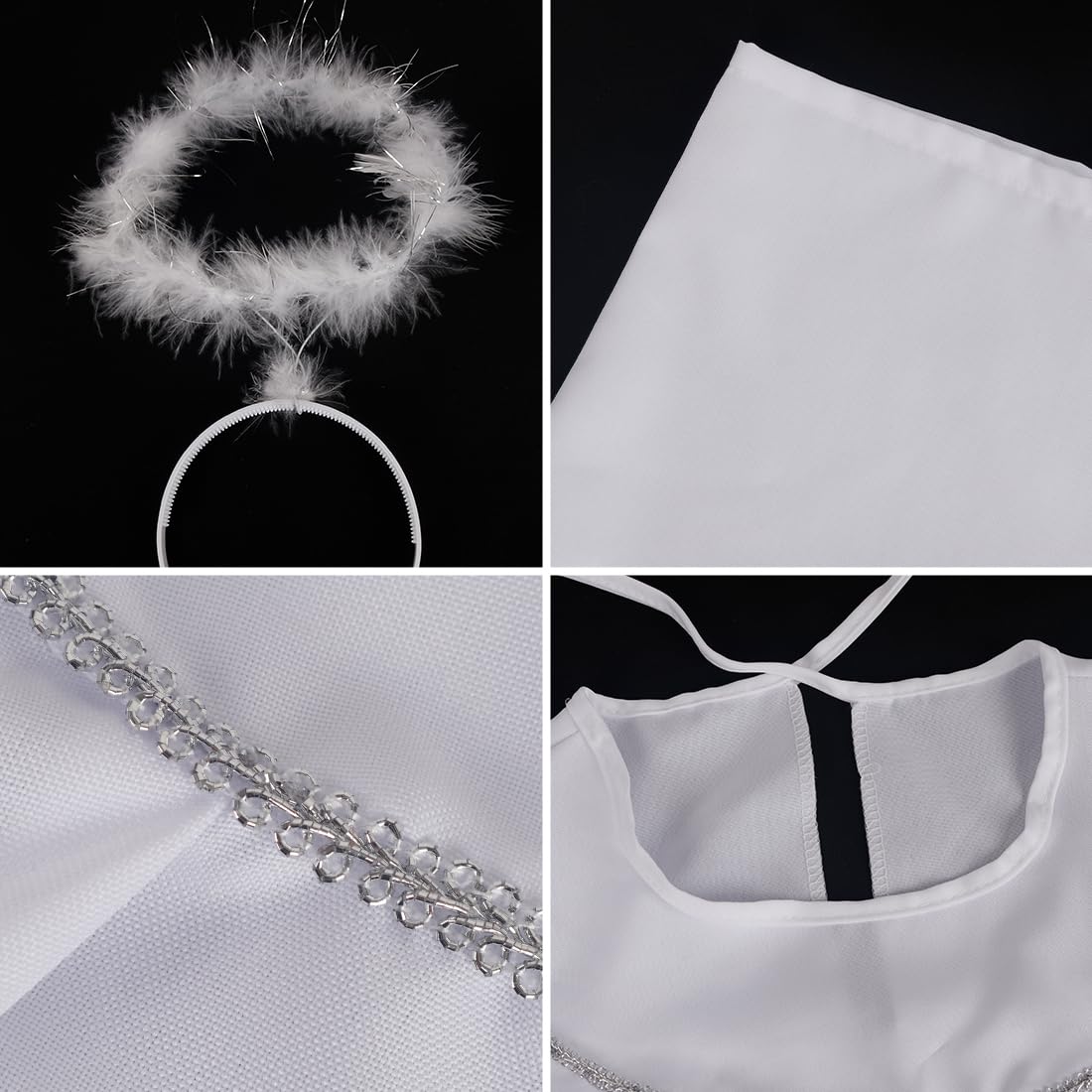 HOMELEX - Disfraz de ángel para niños con halo de Navidad, vestido de ángel para niña