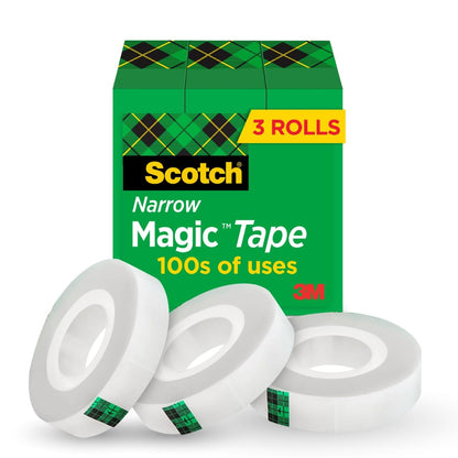 3M Scotch cinta mágica de 1.27 cm x 32.91 m, 3 rollos