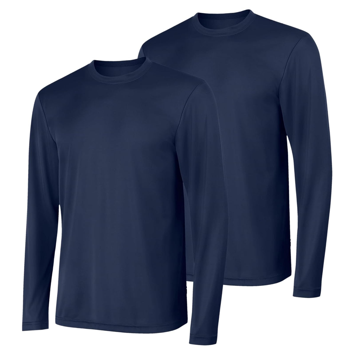 Hanes Camiseta de Manga Larga Cool Dri para Hombre UPF 50+ (Paquete de 2) - XL - marino