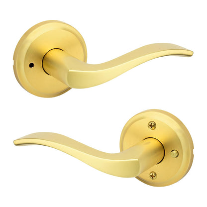 Kwikset Sedona Manija de Entrada con Cerradura y Llave - Privacy - latón satinado