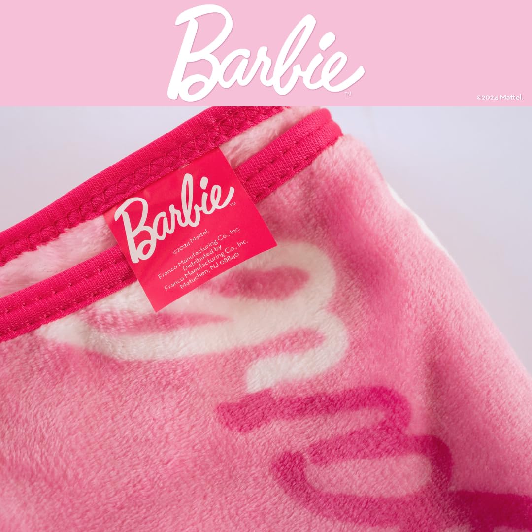 Franco Barbie - Ropa de Cama para niños, súper Suave y acogedora, Manta de Seda, 40 x 50 Pulgadas, (Producto con Licencia Oficial)