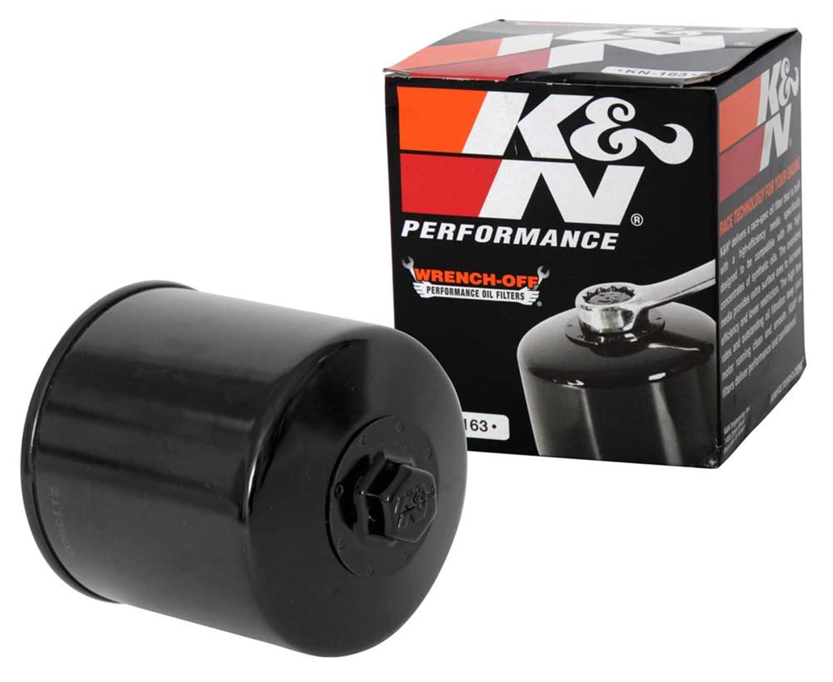 K&N Filtro de Aceite para Motocicleta Alto Rendimiento Premium Compatible con BMW KN-163, Negro, 17 mm