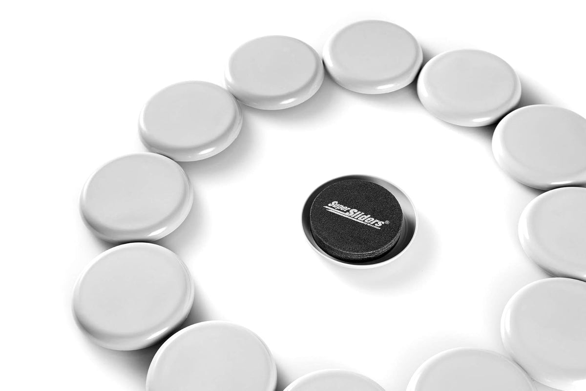 SuperSliders 4722695N - Deslizadores reutilizables para suelos de madera para mover cualquier artículo rápida y fácilmente, para carpeta, Gris, Gris
