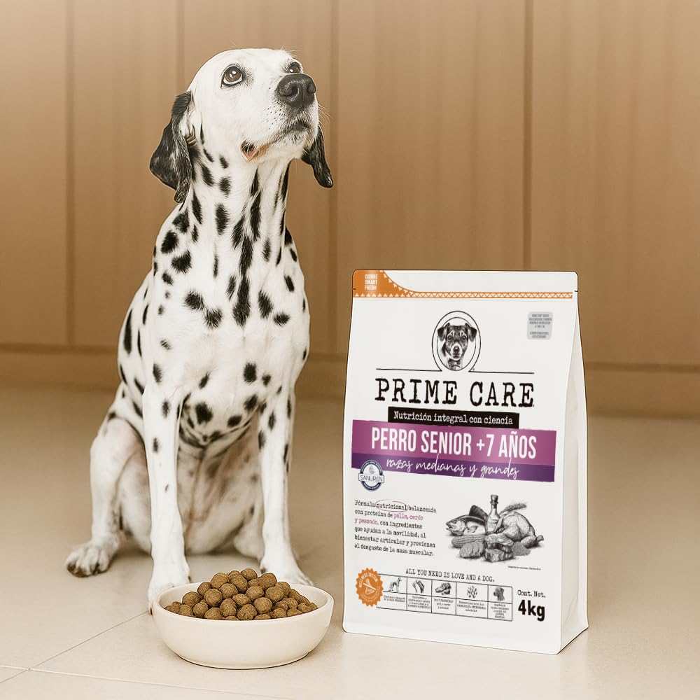 Prime Care Alimento para Perros Senior (+7 Años) Razas Medianas y Grandes 4 kg