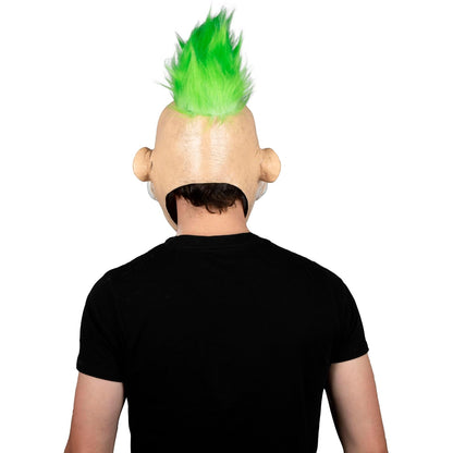 Ghoulish Productions Máscara Clown Zippy de Látex – Payaso de Terror con Cabello Verde y Nariz Roja – Diseño Realista con Detalles Pintados a Mano – Ideal para Halloween, Disfraces y Coleccionistas