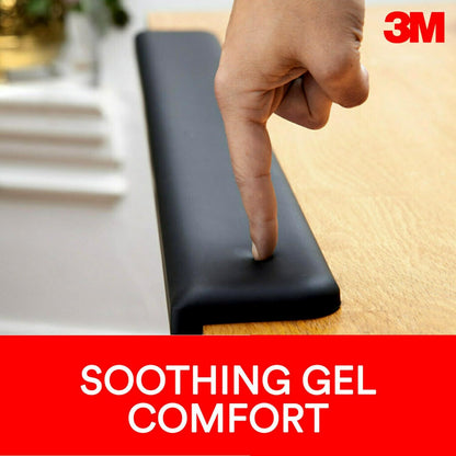 3M Reposamuñecas de gel para escritorios de pie, se adapta a diferentes posiciones de trabajo, color negro (WR200B)