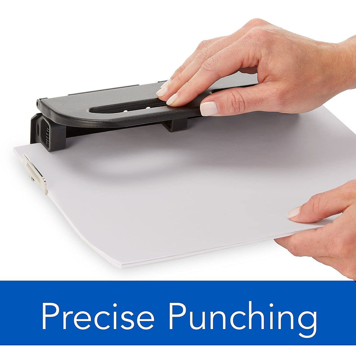 Swingline Perforadora de 2 a 7 agujeros, semiajustable, perforadora de agujeros resistente, fácil al tacto, capacidad de perforación de 24 hojas, color negro (74150)