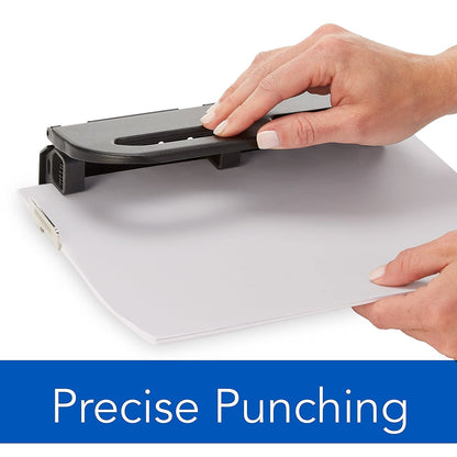 Swingline Perforadora de 2 a 7 agujeros, semiajustable, perforadora de agujeros resistente, fácil al tacto, capacidad de perforación de 24 hojas, color negro (74150)