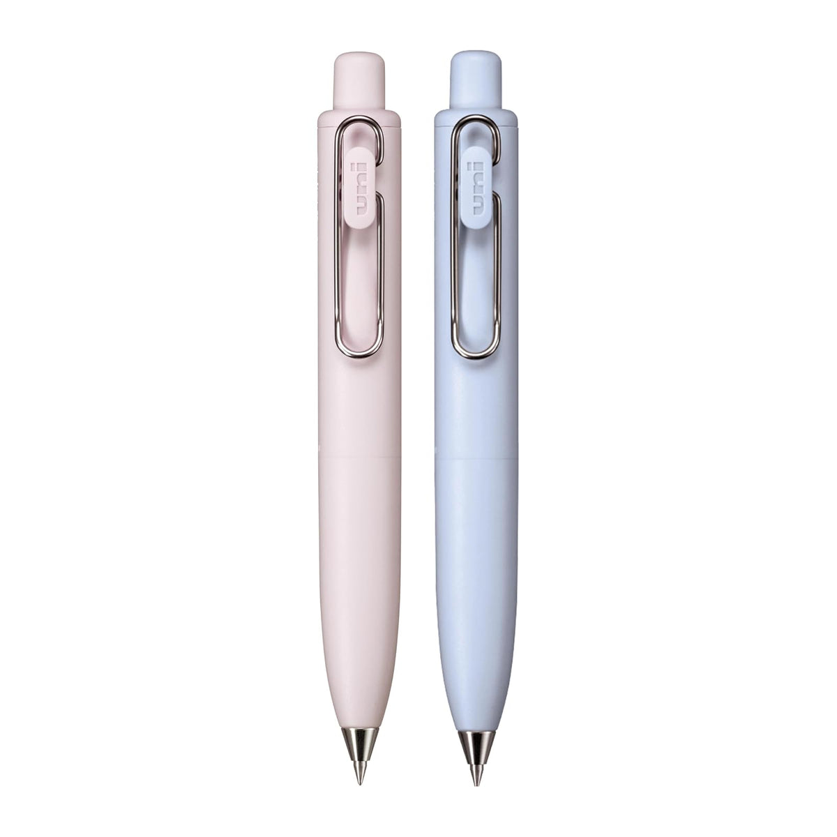 Uni one P - Bolígrafos de gel retráctiles, micro punta (0,5 mm), melocotón, soda, negro, paquete de 2