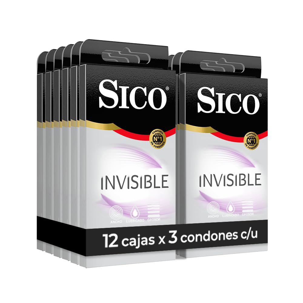Sico® Invisible Condones Ultra Delgados, cartera con 36 piezas
