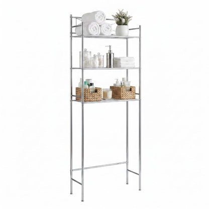 Honey-Can-Do BTH-05079 - Estante de Metal de 3 Niveles para Ahorrar Espacio, 9.45 x 22.83 x 59.84 Pulgadas, Chapado en Cromo