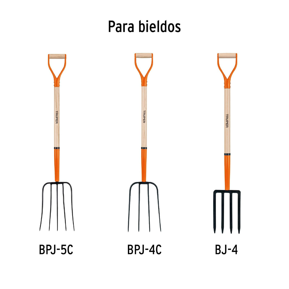 Truper MG-BJY, Mango de reposición para bieldos puño Y, 30"